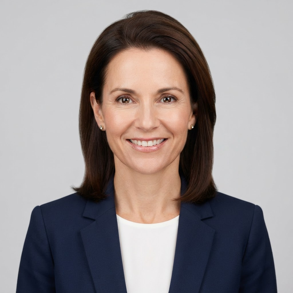Example of a correctly framed portrait photo, similar to a passport photo